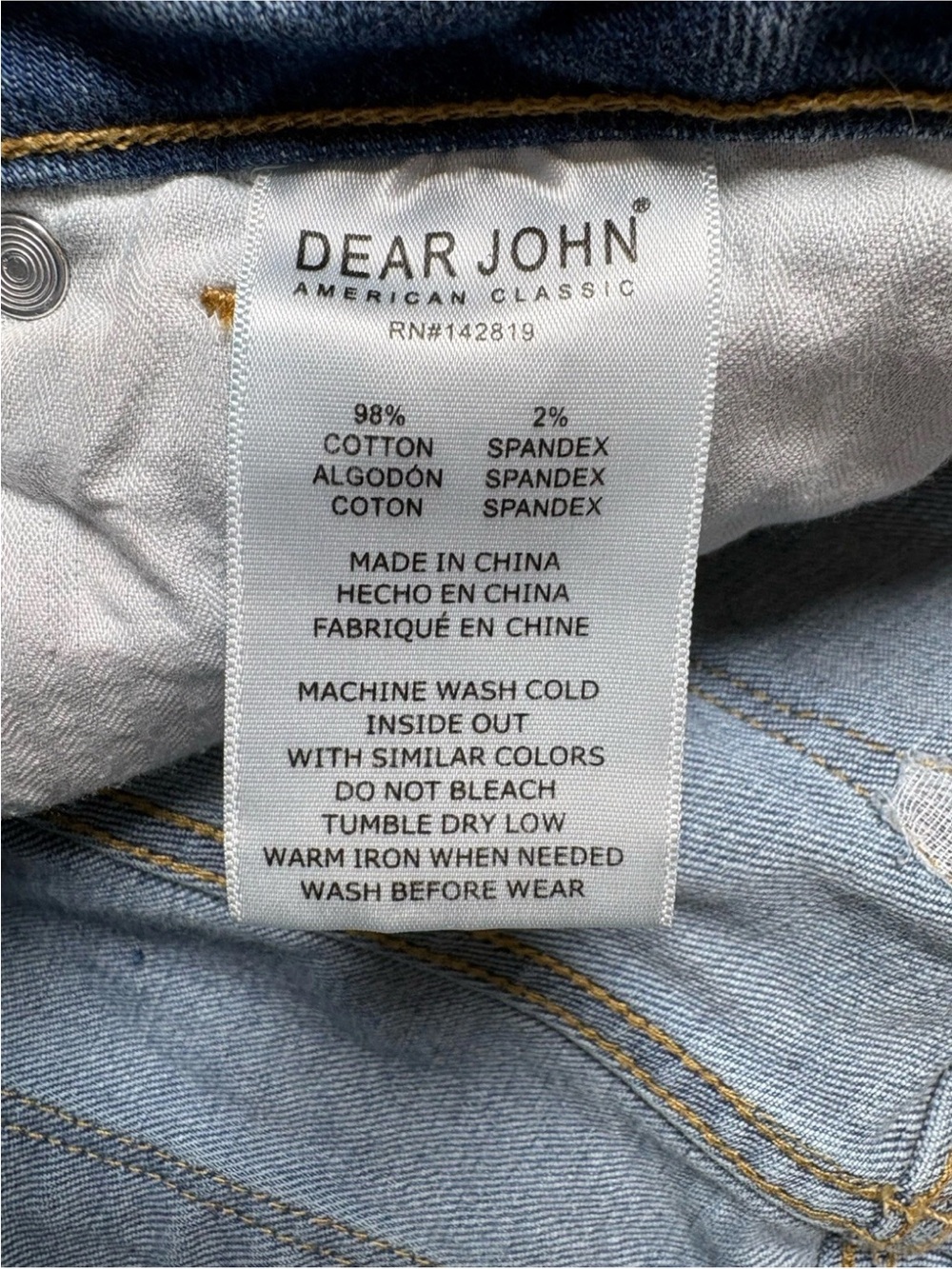 Dear John Womens Jaxton Boot Cut Mid Rise Raw Hem Split Side Seam Jeans 30 x 32 - Picture 9 of 11